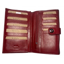 Katana sarkans dabīgas ādas maks 