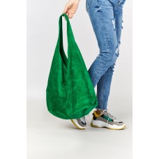 Dabīgas zamšādas zaļa soma Nr.205/2