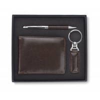 Dāvanu komplekts - Maks, piekariņš un pildspalva brūns