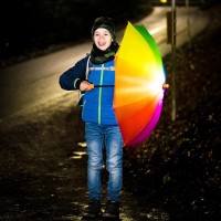 Bērnu lietussargs krāsains ar LED apgaismojumu