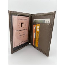 Dabīgas ādas bēšīgs auto dokumentu maks 