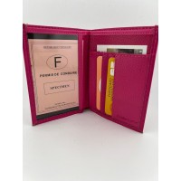 Dabīgas ādas rozā auto dokumentu maks 