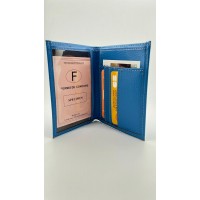 Dabīgas ādas zils auto dokumentu maks 