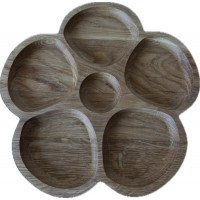 Ēdiena pasniegšnas trauks ar sekcijām.ozolkoka. OAK023