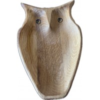 Ēdiena pasniegšnas trauks pūce - ozolkoka. OAK025