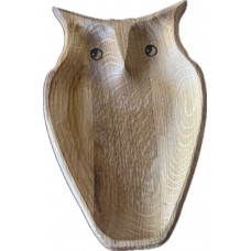 Ēdiena pasniegšnas trauks pūce - ozolkoka. OAK025