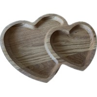 Ēdiena pasniegšnas trauks sirdsformā - ozolkoka. OAK028