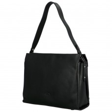 Katana - dabīgās ādas melna sieviešu rokas soma 